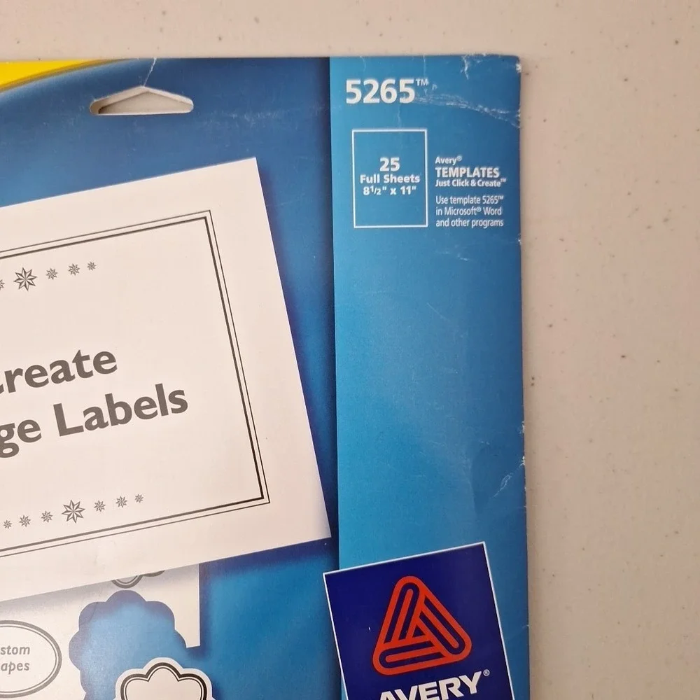 Avery 5265 Full Sheet Laser Labels Jam & Smudge Free, 8 1/2